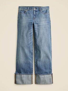 J. Crew Cuffed Lower Rise Wide Leg Jean, Sz. 25